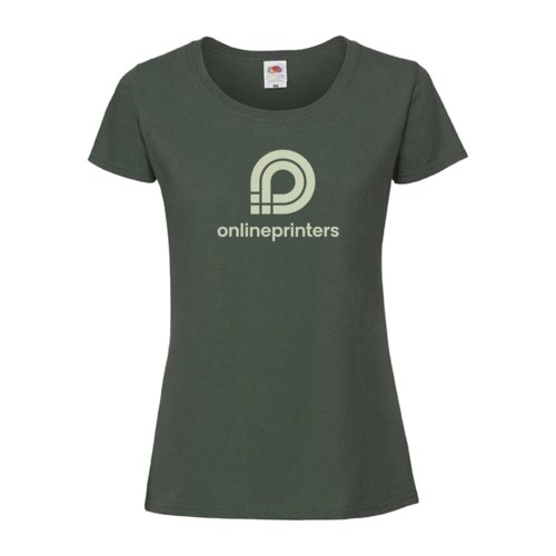 Camiseta de algodn verde oscuro para mujer con mangas cortas.