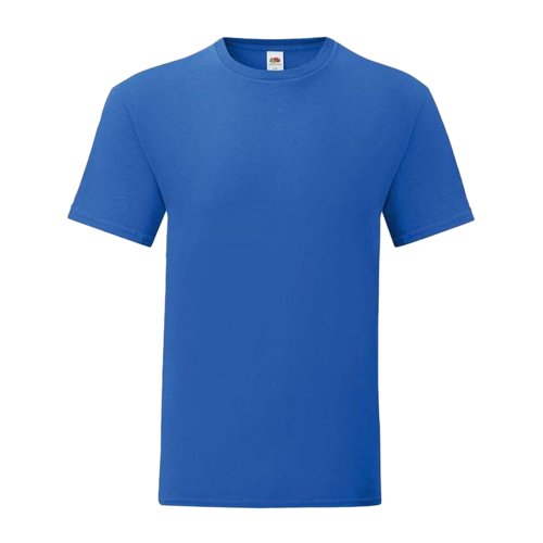 Camiseta de algodn azul real para hombre con mangas cortas.