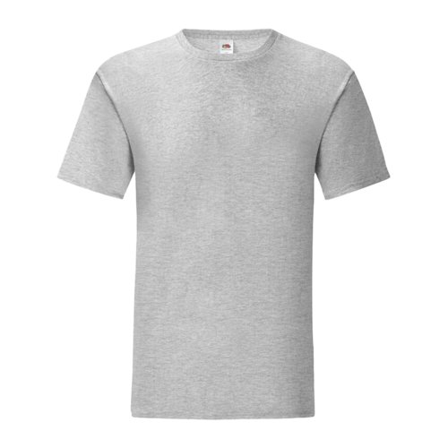 Camiseta de algodn gris jaspeado para hombre con mangas cortas.