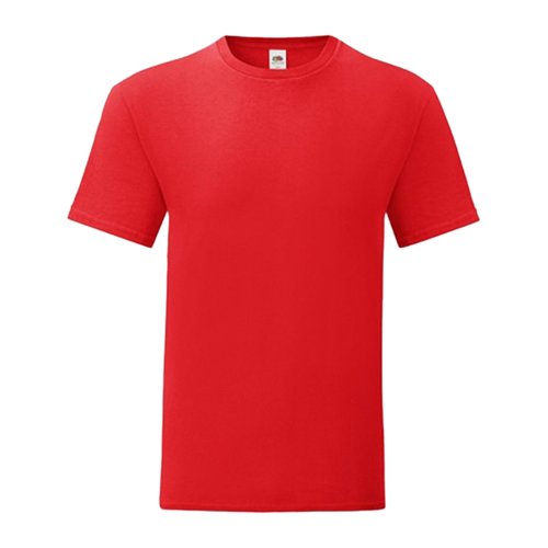 Camiseta roja de algodn para hombre con mangas cortas.