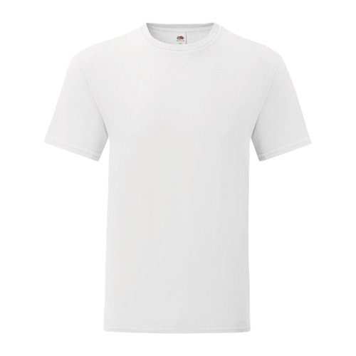 Camiseta blanca de algodn para hombre con mangas cortas.
