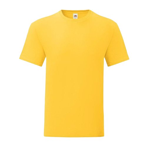 Camiseta amarilla de algodn para hombre con mangas cortas.