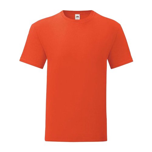 Camiseta naranja de algodn para hombre con mangas cortas.