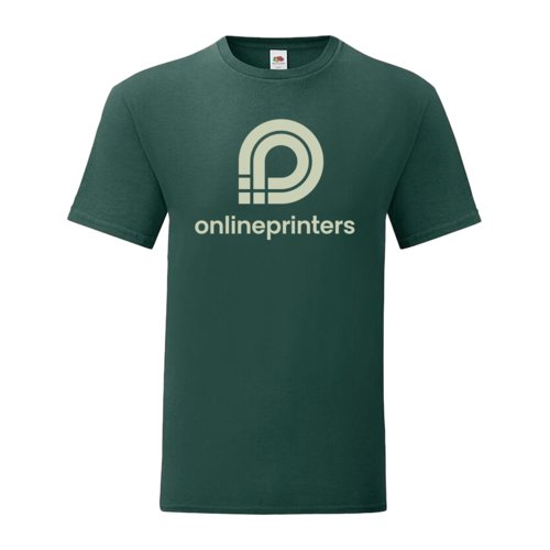 Camiseta verde de algodn para hombre con mangas cortas y cuello redondo.