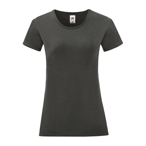 Camiseta de algodn gris oscuro para mujer con mangas cortas.
