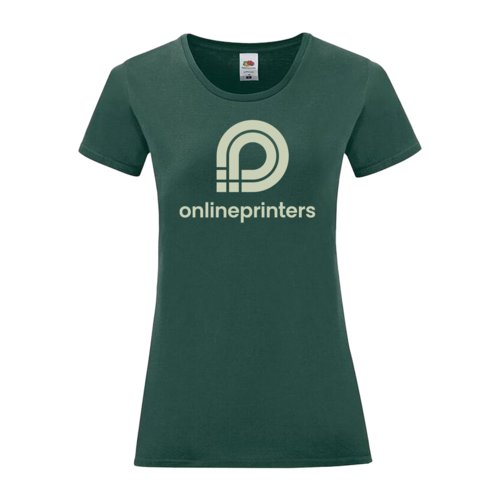 Camiseta de algodn verde para mujer con mangas cortas.