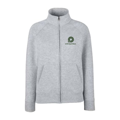 Chaqueta de chndal gris de mezcla de algodn con cremallera completa y bolsillos.