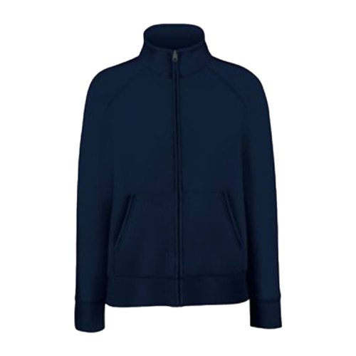 Chaqueta de chndal negro-azul de mezcla de algodn con cremallera y bolsillos.
