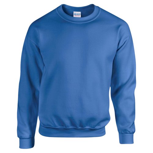 Sudadera azul real de mezcla de algodn para hombre con cuello redondo y mangas largas.