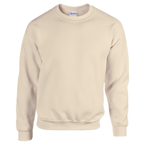 Sudadera de hombre color arena de mezcla de algodn con cuello redondo.