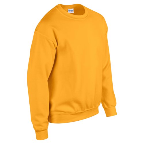 Sudadera amarilla dorada de mezcla de algodn con cuello redondo.