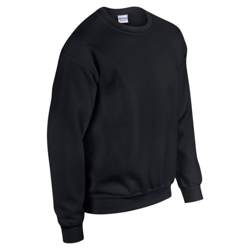 Sudadera negra de mezcla de algodn para hombre con cuello redondo.