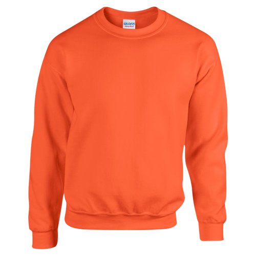 Sudadera naranja de mezcla de algodn para hombre con cuello redondo y mangas largas.