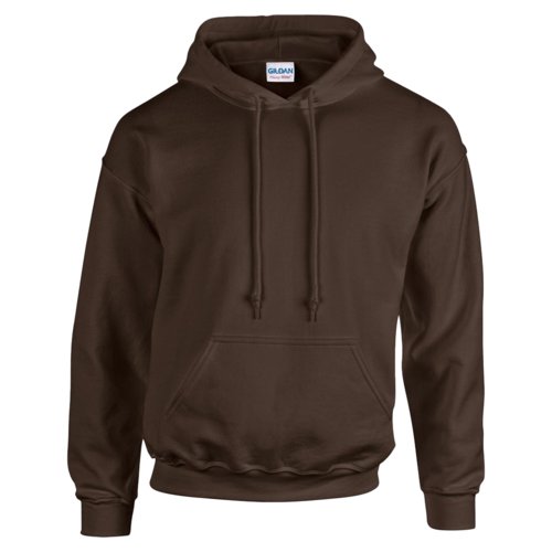Sudadera con capucha marrn oscuro de algodn y polister para hombre con capucha y bolsillo canguro.