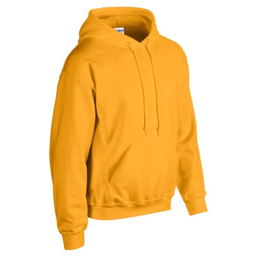 Sudadera con capucha de algodn y polister amarillo dorado para hombre con capucha y bolsillo tipo canguro.