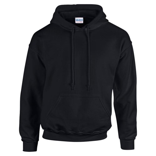 Sudadera con capucha negra de mezcla de algodn con capucha y bolsillo tipo canguro.