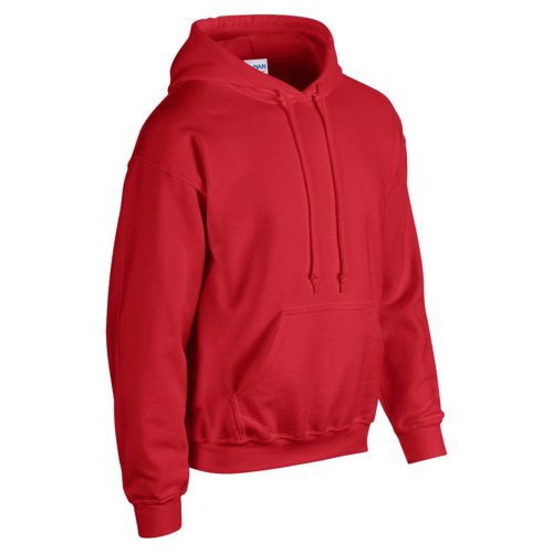 Sudadera con capucha roja de mezcla de algodn con capucha y bolsillo tipo canguro.