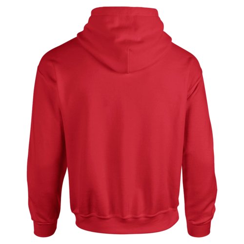 Sudadera roja de mezcla de algodn con capucha y bolsillo tipo canguro.