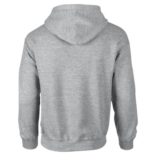 Sudadera gris de mezcla de algodn con capucha y bolsillo canguro.