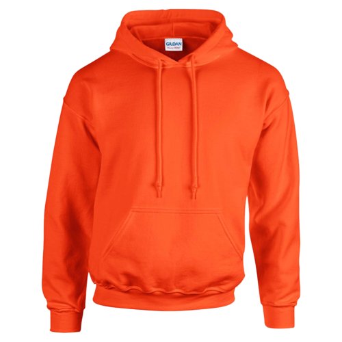 Sudadera con capucha naranja de mezcla de algodn para hombre con capucha y bolsillo tipo canguro.