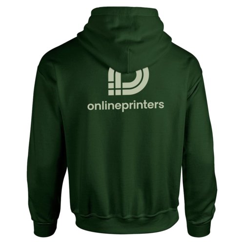Sudadera con capucha verde oscuro de mezcla de algodn con capucha y bolsillo tipo canguro.