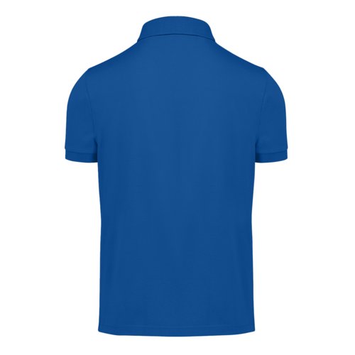 Polo de algodn azul real para hombre con mangas cortas.