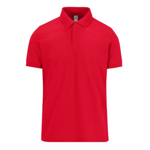Polo rojo de algodn con tapeta de botones corta.