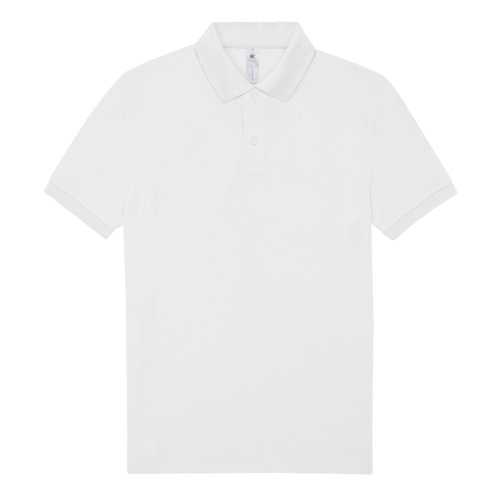 Polo blanco de algodn para hombre con tapeta de botones corta.
