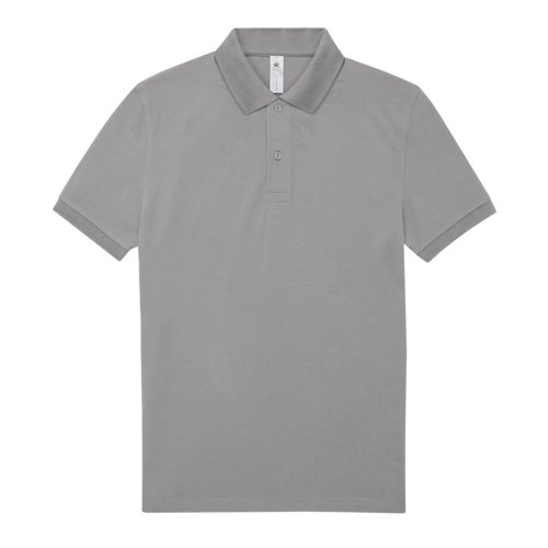 Polo gris de algodn para hombre con mangas cortas.