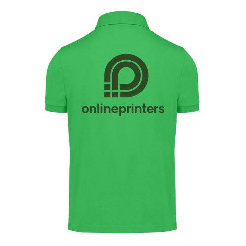 Polo de algodn verde para hombre con tapeta de botones corta.