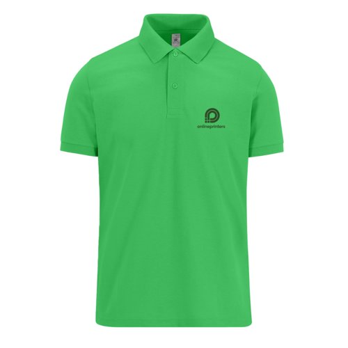 Polo de tela para hombre con tapeta de botones corta.