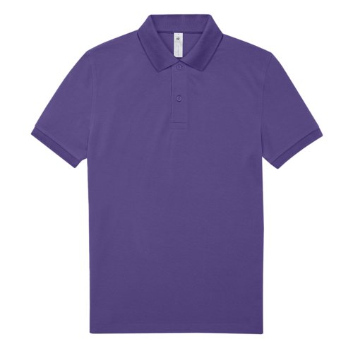 Polo de algodn violeta para hombre con tapeta de botones corta.