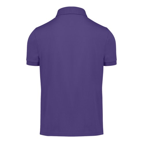 Polo de algodn violeta para hombre con tapeta de botones corta.