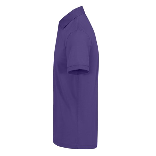 Polo de algodn violeta para hombre con mangas cortas y tapeta de botones.