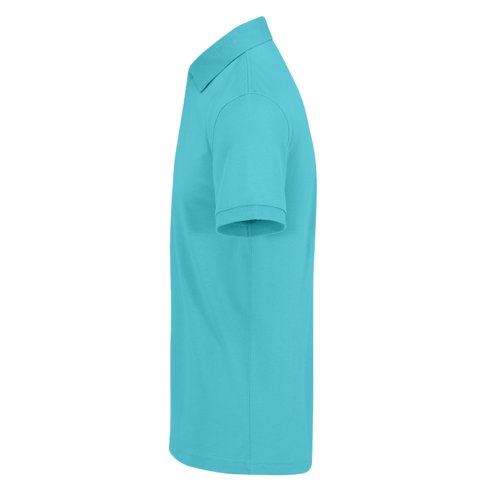 Polo de algodn turquesa con mangas cortas.