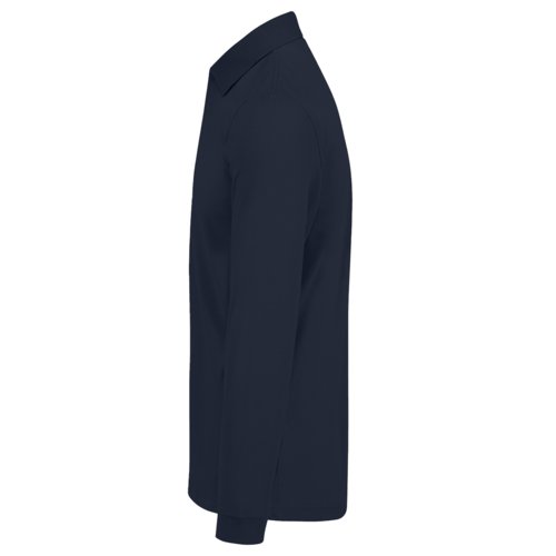 Polo de algodn azul marino de manga larga para hombre.