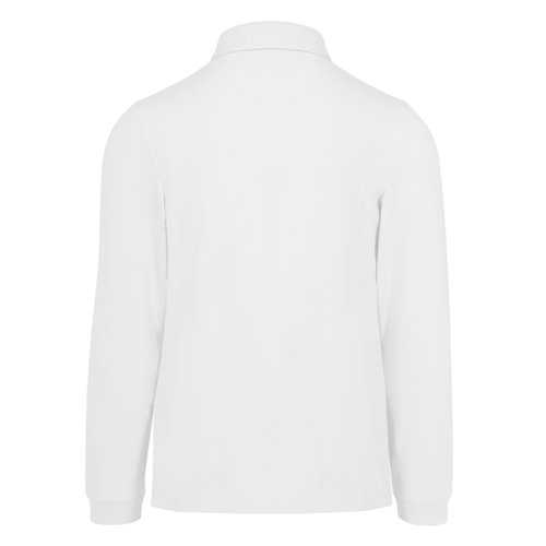 Polo blanco de algodn de manga larga para hombre.