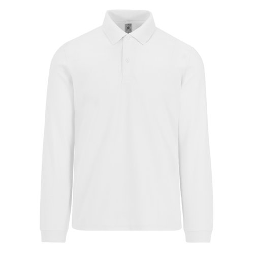 Polo blanco de algodn de manga larga para hombre.