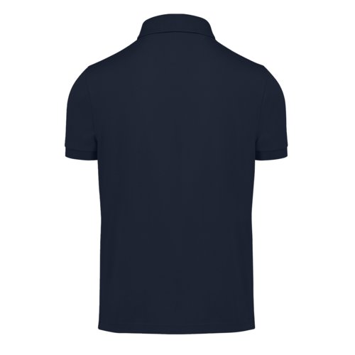 Polo de algodn azul marino para hombre con mangas cortas.