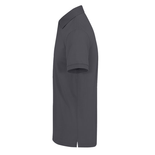 Polo de algodn gris oscuro para hombre con mangas cortas.