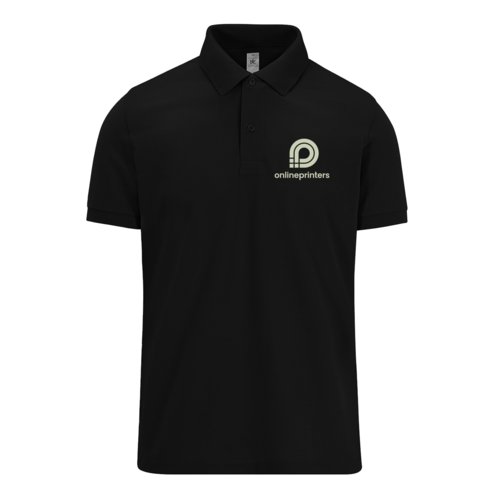 Polo negro de algodn para hombre con mangas cortas.