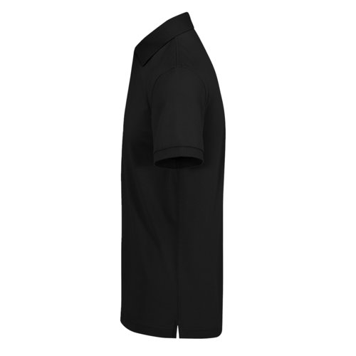Polo negro de algodn para hombre con mangas cortas.
