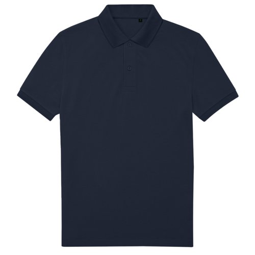 Polo azul marino de polister reciclado y algodn.