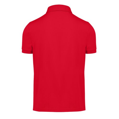 Polo rojo de polister reciclado y algodn para hombre.