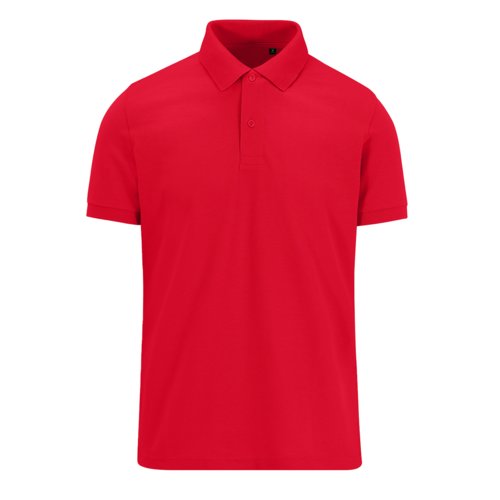 Polo rojo de polister reciclado y algodn para hombre.