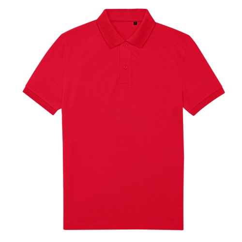 Polo rojo de polister reciclado y algodn para hombre.