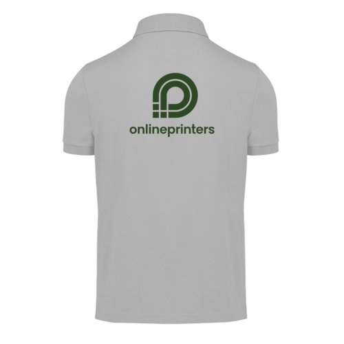 Polo gris de polister reciclado y algodn para hombre.