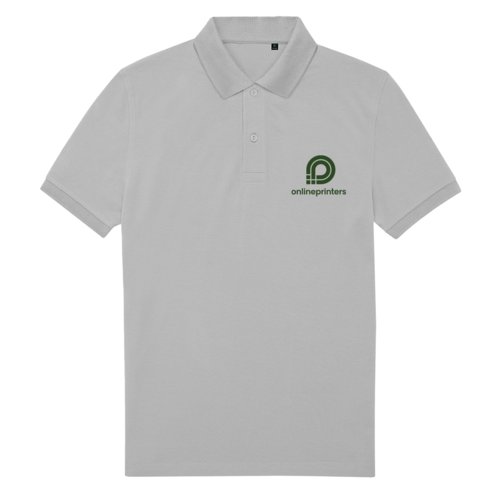 Polo gris de polister reciclado y algodn para hombre.