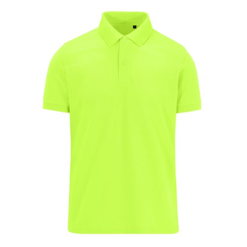 Polo verde manzana de polister reciclado y algodn para hombre.