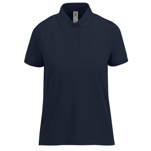 Polo de algodn azul marino para mujer con mangas cortas.